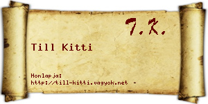 Till Kitti névjegykártya
