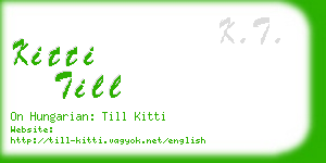 kitti till business card